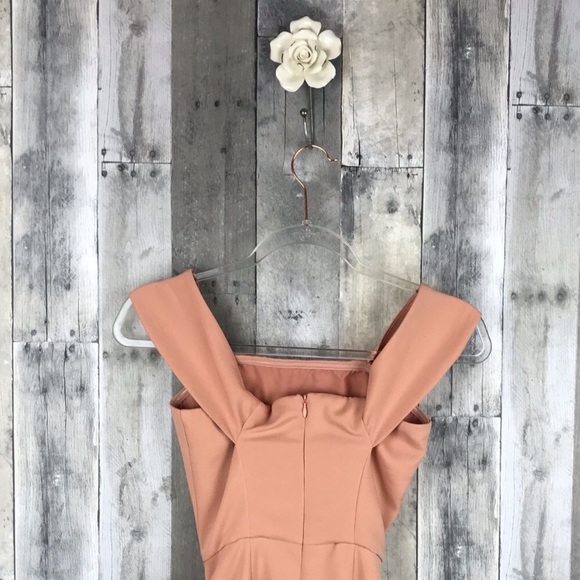 Lavish Alice Dusty Pink Bardot Dress Sz Small NWT - Picture 5 of 7